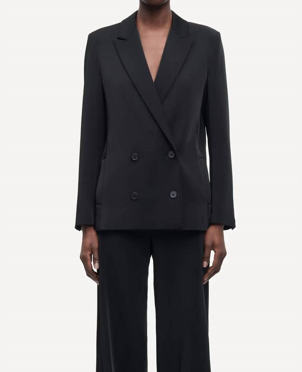 NEW SAMSOE hoys double breasted blazer in black